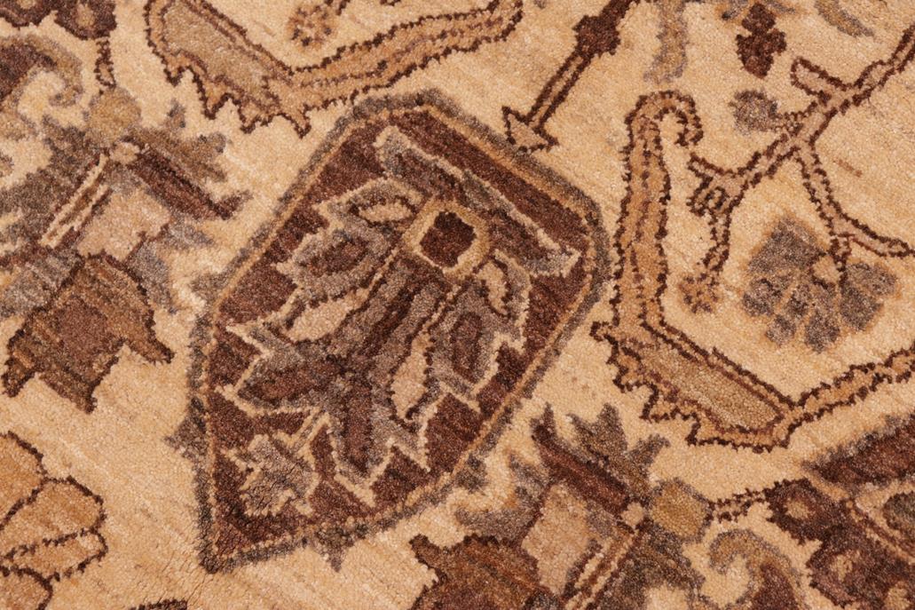 handmade Traditional Kafkaz Beige Brown Hand Knotted RECTANGLE 100% WOOL area rug 6 x 9