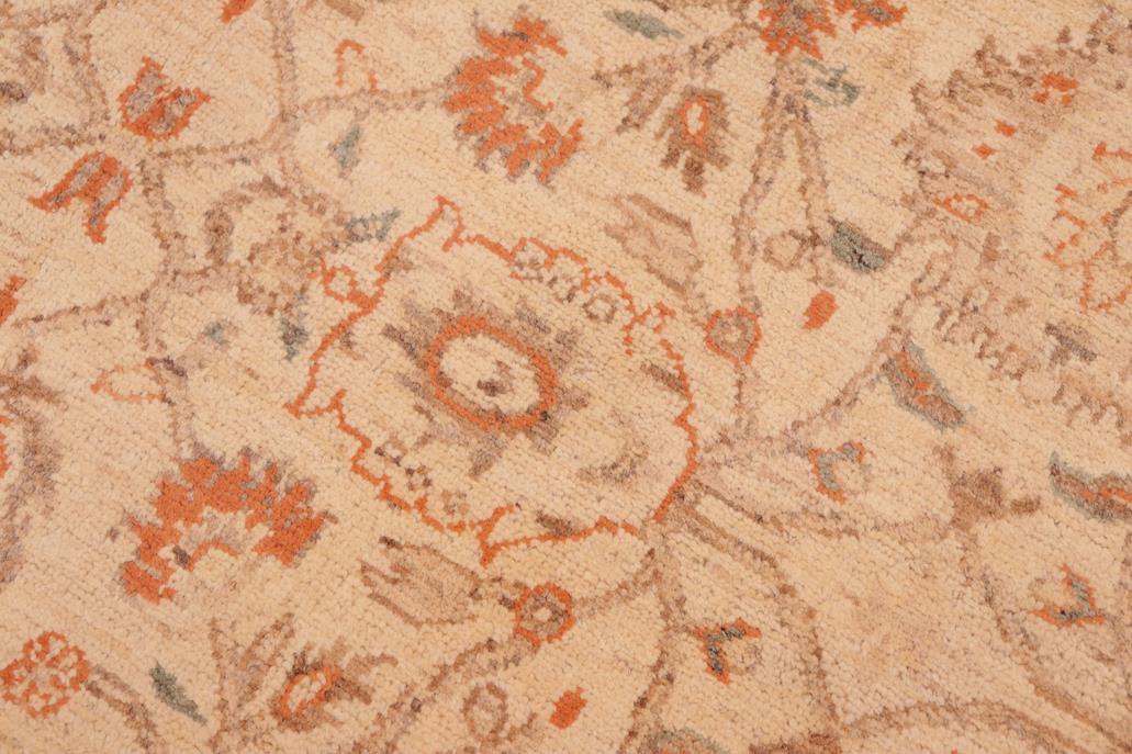 handmade Transitional Kafkaz Beige Tan Hand Knotted RECTANGLE 100% WOOL area rug 6 x 9