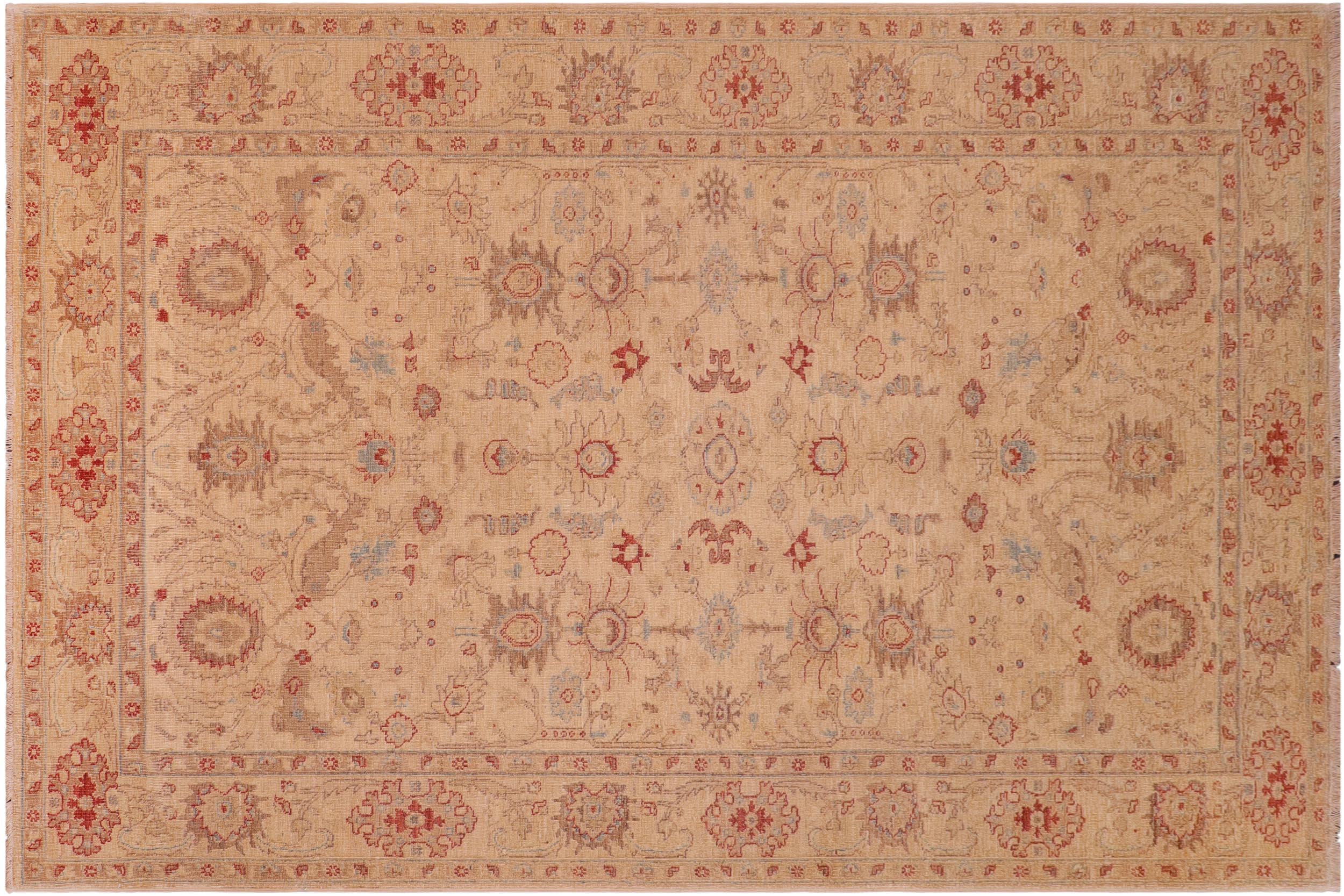 handmade Traditional Kafkaz Gold Gold Hand Knotted RECTANGLE 100% WOOL area rug 6x9