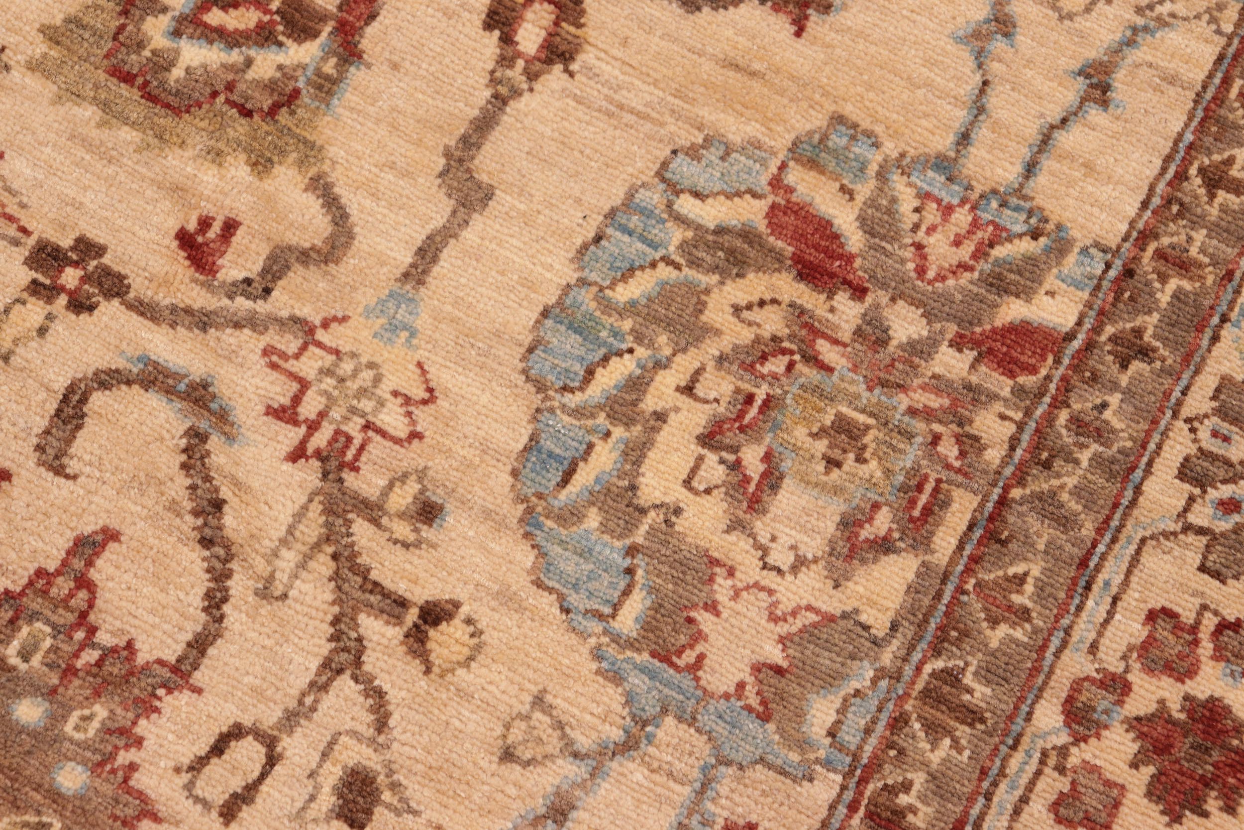 handmade Traditional Kafkaz Beige Brown Hand Knotted RECTANGLE 100% WOOL area rug 6x9