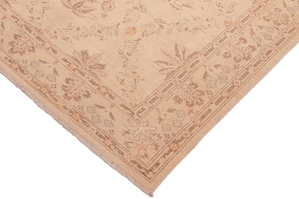 handmade Transitional Kafkaz Beige Brown Hand Knotted RECTANGLE 100% WOOL area rug 6 x 9