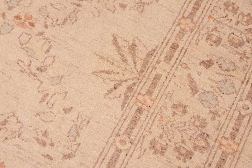 handmade Transitional Kafkaz Beige Brown Hand Knotted RECTANGLE 100% WOOL area rug 6 x 9