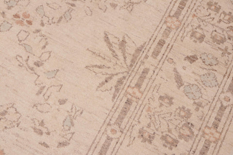 handmade Transitional Kafkaz Beige Brown Hand Knotted RECTANGLE 100% WOOL area rug 6' x 9'