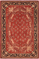 handmade Traditional Kafkaz Red Black Hand Knotted RECTANGLE 100% WOOL area rug 6 x 9