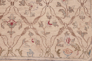 handmade Transitional Kafkaz Beige Brown Hand Knotted RECTANGLE 100% WOOL area rug 6' x 9'