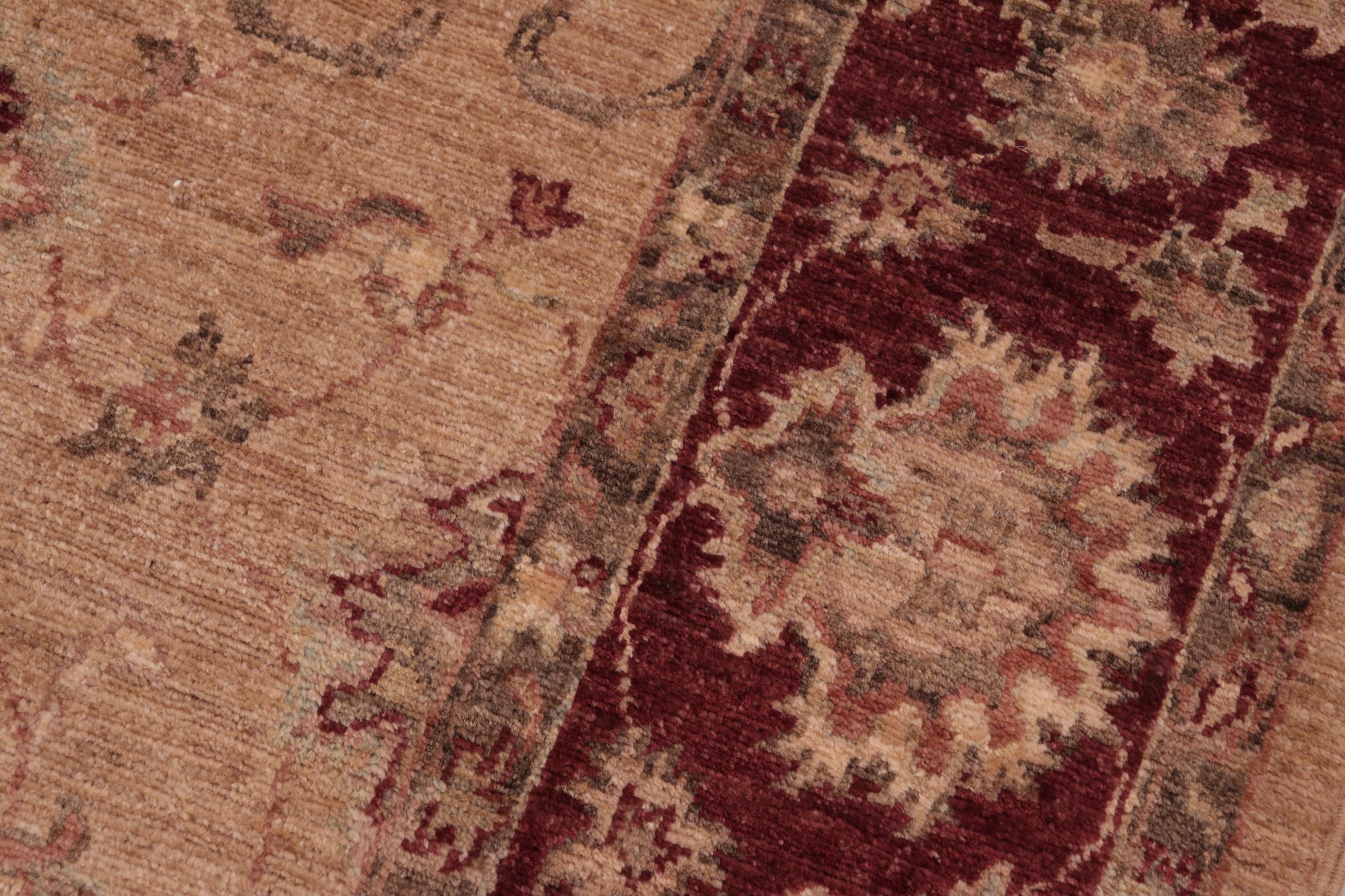 handmade Traditional Kafkaz Tan Red Hand Knotted RECTANGLE 100% WOOL area rug 6x9