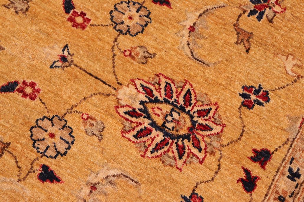 handmade Traditional Kafkaz Gold Blue Hand Knotted RECTANGLE 100% WOOL area rug 6 x 9