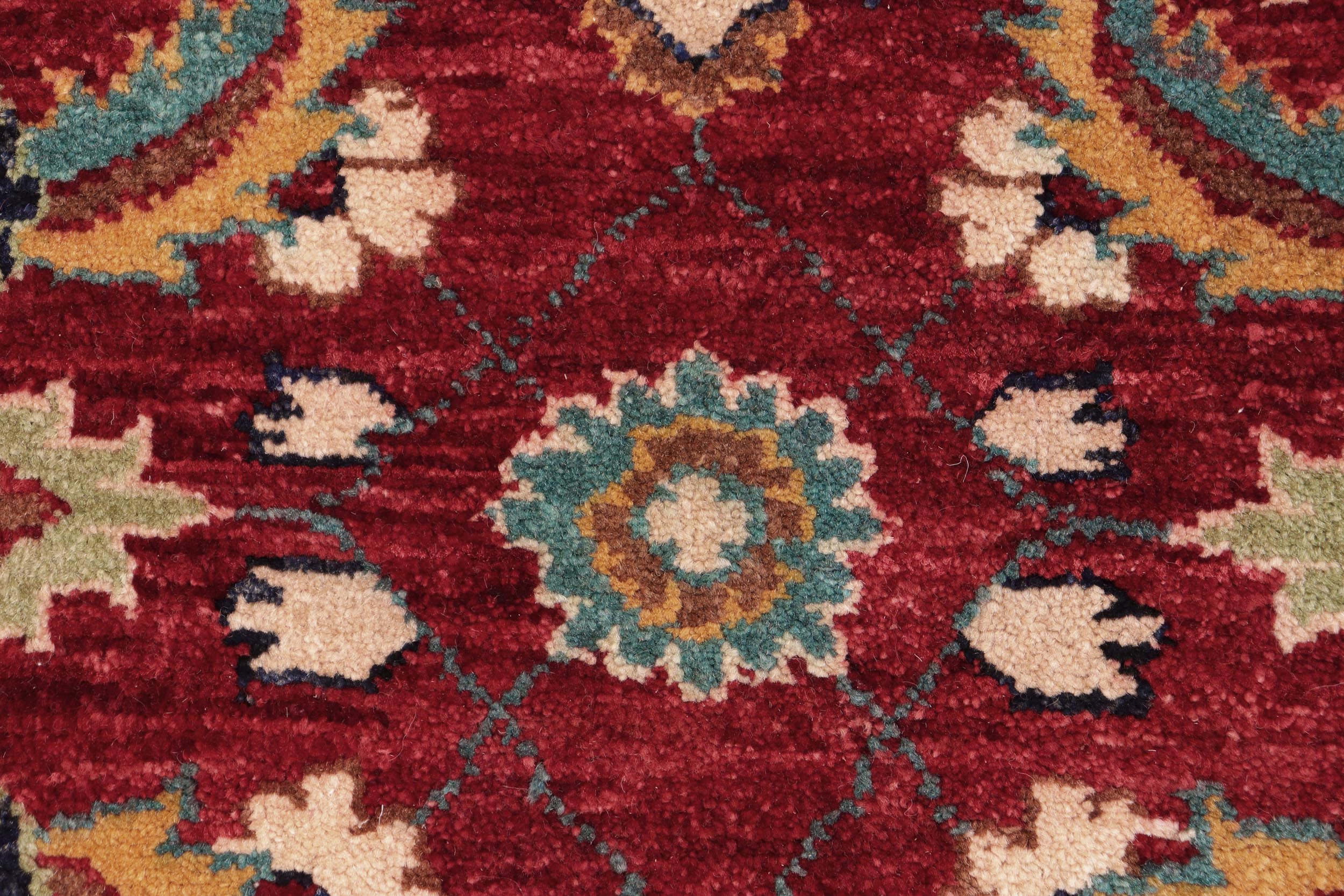 handmade Transitional Kafkaz Red Blue Hand Knotted RECTANGLE 100% WOOL area rug 6' x 9'