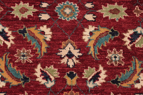 handmade Transitional Kafkaz Red Blue Hand Knotted RECTANGLE 100% WOOL area rug 6' x 9'