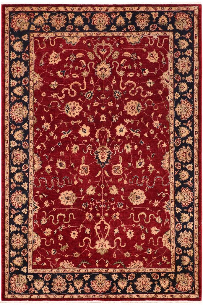 handmade Traditional Kafkaz Red Blue Hand Knotted RECTANGLE 100% WOOL area rug 6 x 9