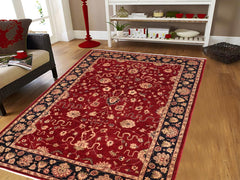 handmade Traditional Kafkaz Red Blue Hand Knotted RECTANGLE 100% WOOL area rug 6 x 9