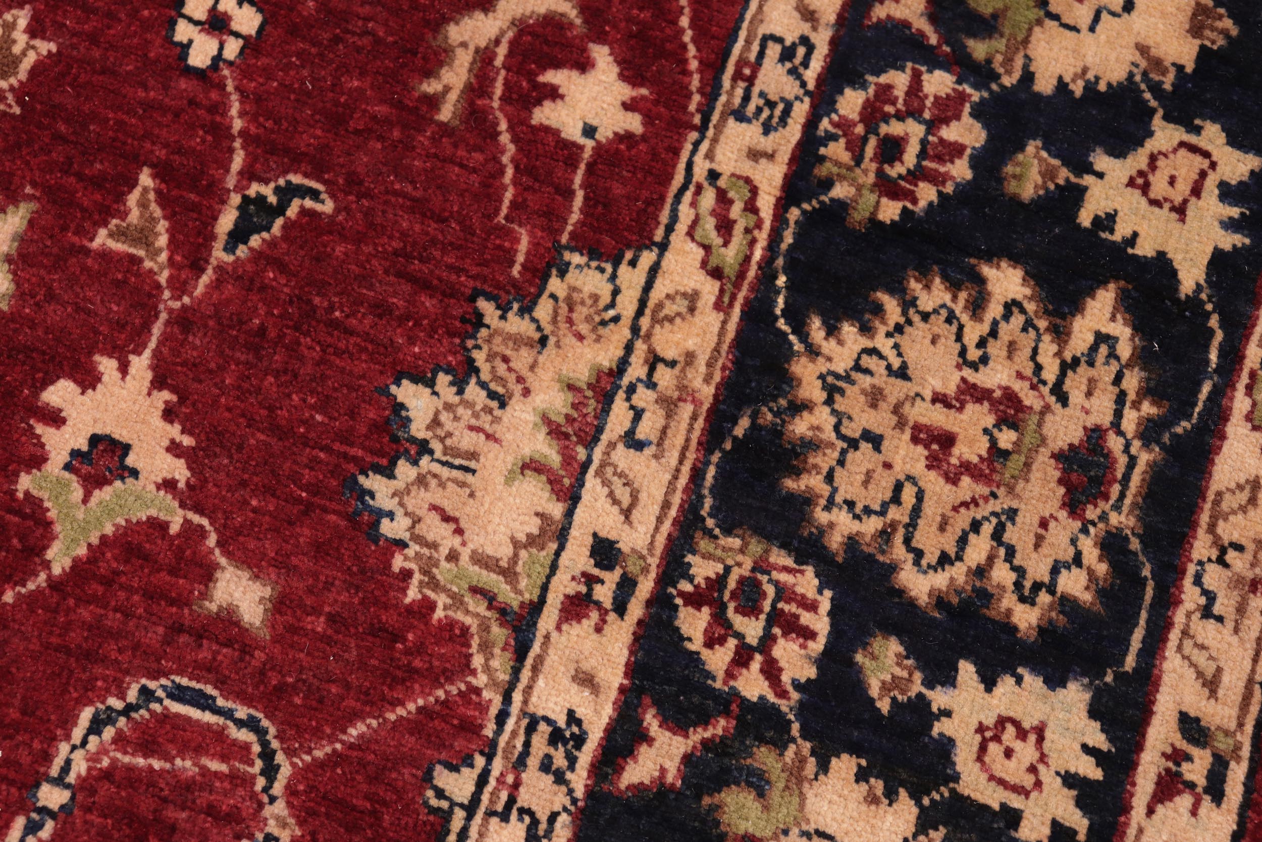 handmade Traditional Kafkaz Red Blue Hand Knotted RECTANGLE 100% WOOL area rug 6x9