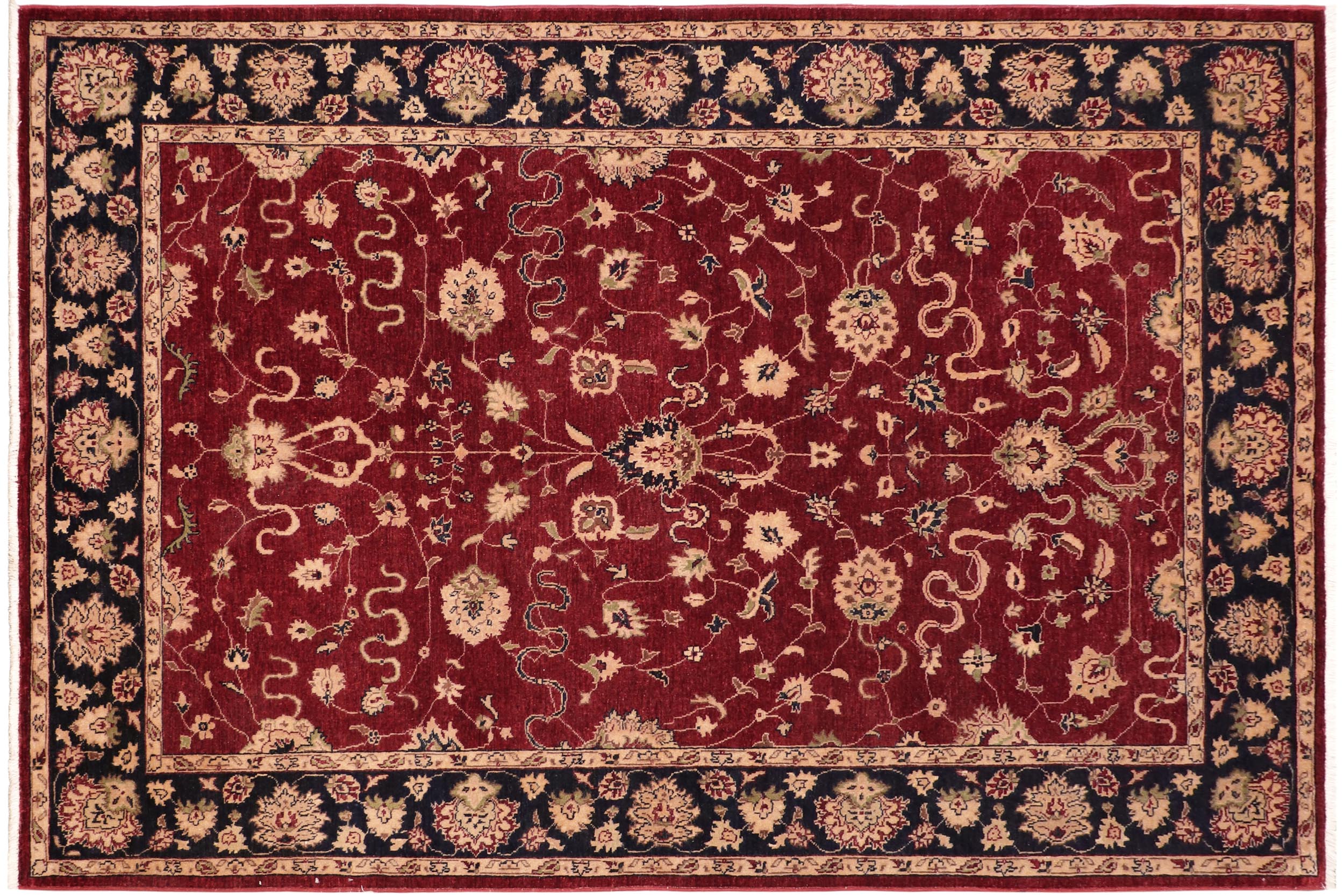 handmade Traditional Kafkaz Red Blue Hand Knotted RECTANGLE 100% WOOL area rug 6x9