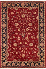 handmade Traditional Kafkaz Red Blue Hand Knotted RECTANGLE 100% WOOL area rug 6 x 9