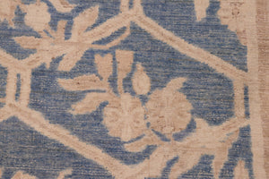handmade Transitional Kafkaz Blue Tan Hand Knotted RECTANGLE 100% WOOL area rug 6' x 9'