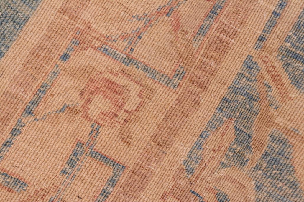 handmade Transitional Kafkaz Blue Tan Hand Knotted RECTANGLE 100% WOOL area rug 6 x 9