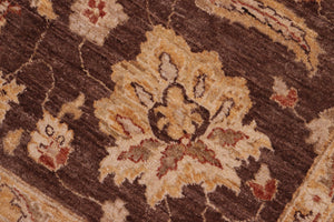 handmade Transitional Kafkaz Brown Tan Hand Knotted RECTANGLE 100% WOOL area rug 6' x 9'