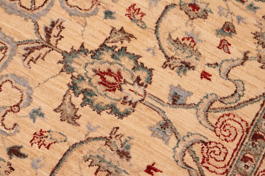 handmade Traditional Kafkaz Tan Blue Hand Knotted RECTANGLE 100% WOOL area rug 6 x 9