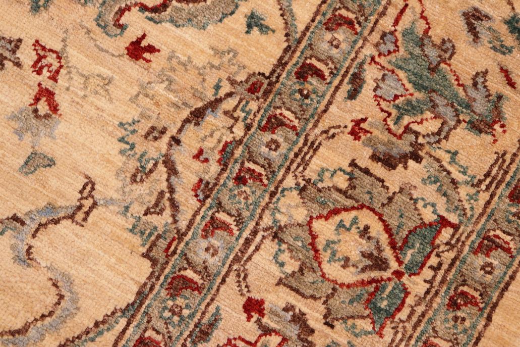 handmade Traditional Kafkaz Tan Blue Hand Knotted RECTANGLE 100% WOOL area rug 6 x 9