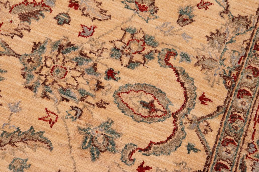 handmade Traditional Kafkaz Tan Blue Hand Knotted RECTANGLE 100% WOOL area rug 6 x 9