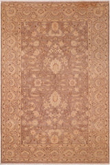 handmade Traditional Kafkaz Brown Tan Hand Knotted RECTANGLE 100% WOOL area rug 6 x 9