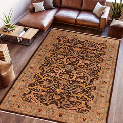 handmade Traditional Kafkaz Brown Gray Hand Knotted RECTANGLE 100% WOOL area rug 6 x 9