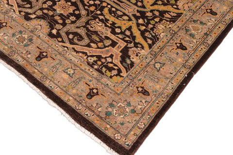 handmade Transitional Kafkaz Brown Gray Hand Knotted RECTANGLE 100% WOOL area rug 6' x 9'