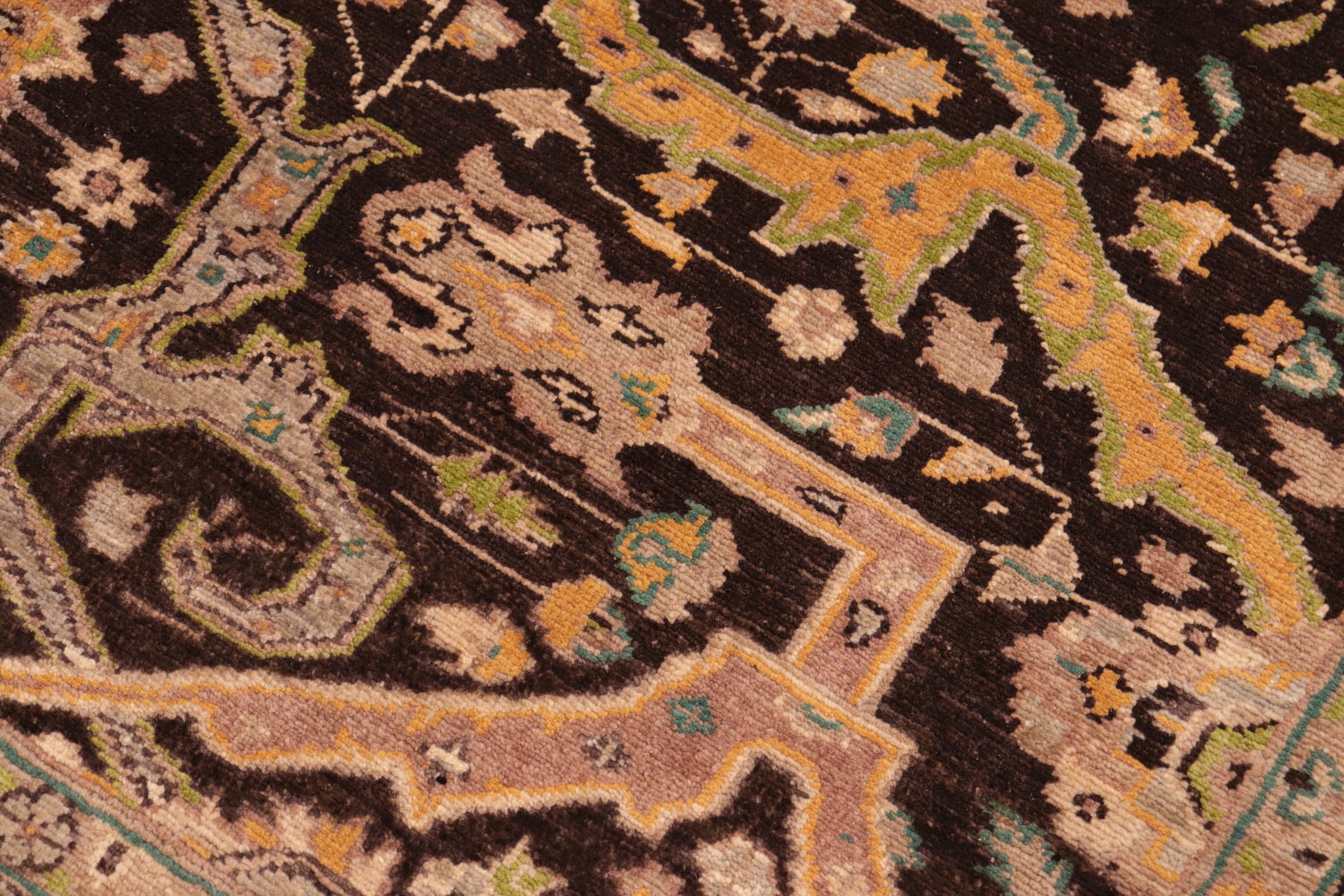 handmade Transitional Kafkaz Brown Gray Hand Knotted RECTANGLE 100% WOOL area rug 6' x 9'