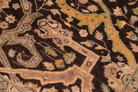 handmade Transitional Kafkaz Brown Gray Hand Knotted RECTANGLE 100% WOOL area rug 6' x 9'