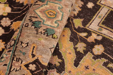 handmade Transitional Kafkaz Brown Gray Hand Knotted RECTANGLE 100% WOOL area rug 6' x 9'