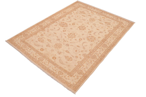 handmade Traditional Kafkaz Tan Brown Hand Knotted RECTANGLE 100% WOOL area rug 6x8