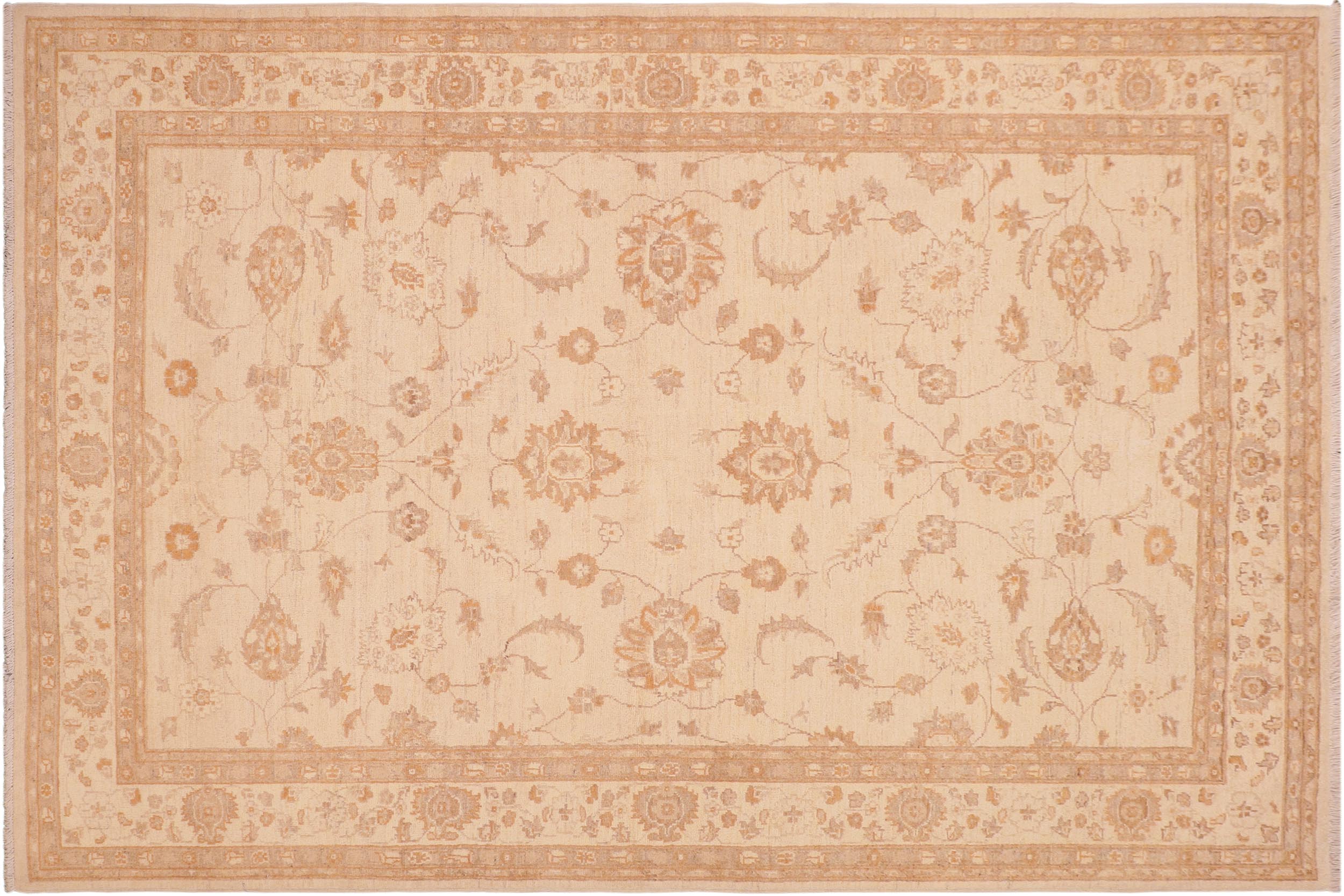 handmade Traditional Kafkaz Tan Brown Hand Knotted RECTANGLE 100% WOOL area rug 6x8