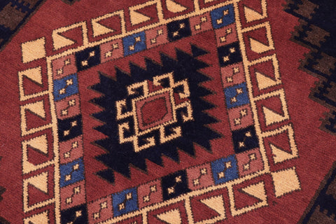 handmade Geometric Kargahi Blue Gold Hand Knotted RECTANGLE 100% WOOL area rug 6x10