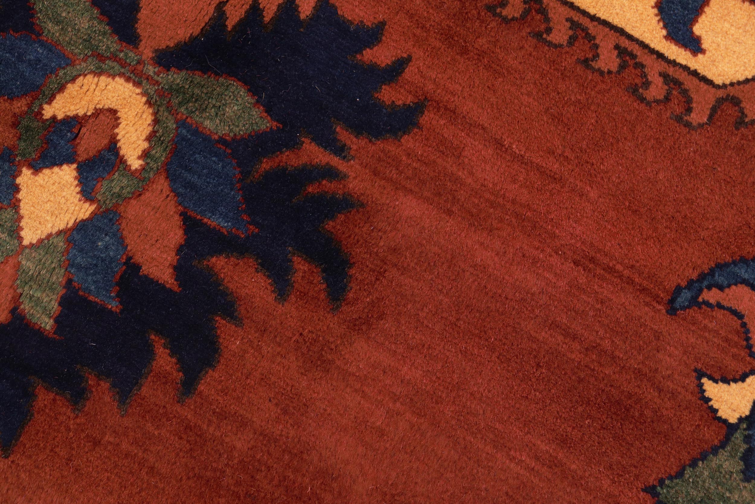 handmade Geometric Kargahi Rust Gold Hand Knotted RECTANGLE 100% WOOL area rug 7x10