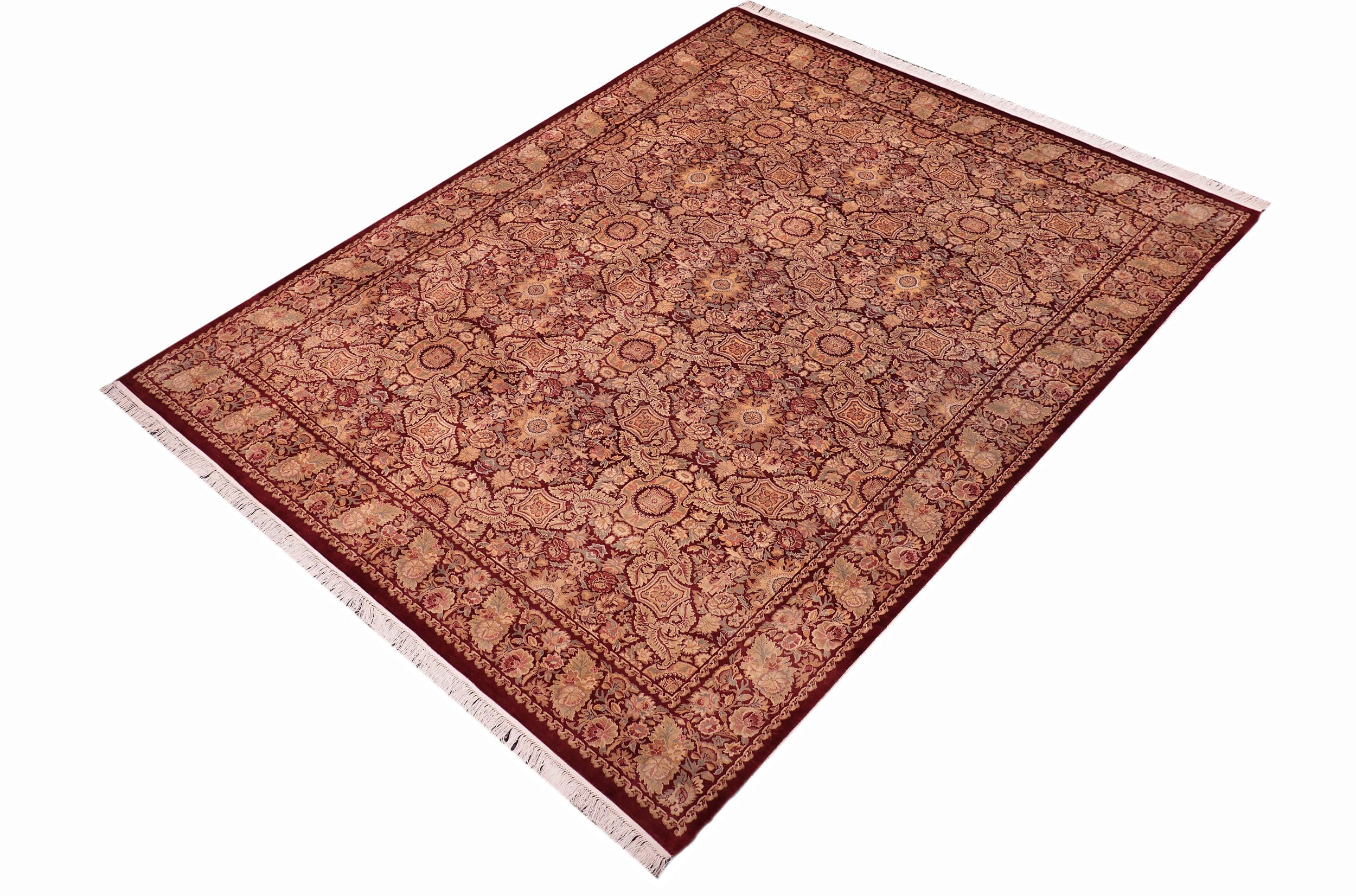 handmade Transitional Dhop Red Red Hand Knotted RECTANGLE 100% WOOL area rug 9x12