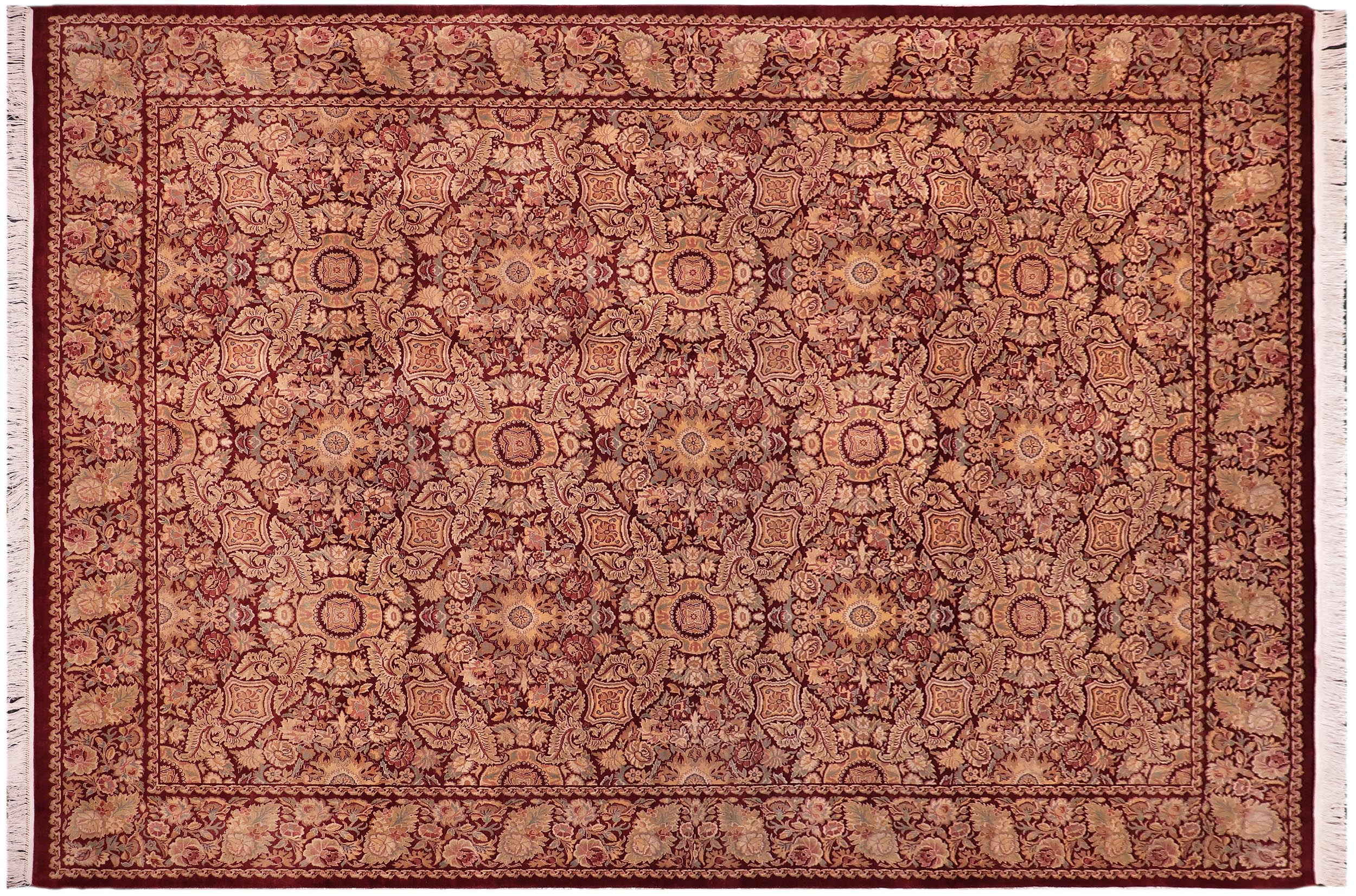 handmade Transitional Dhop Red Red Hand Knotted RECTANGLE 100% WOOL area rug 9x12