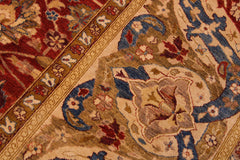 handmade Traditional Lahore Rust Gold Hand Knotted RECTANGLE 100% WOOL area rug 9' x 12'