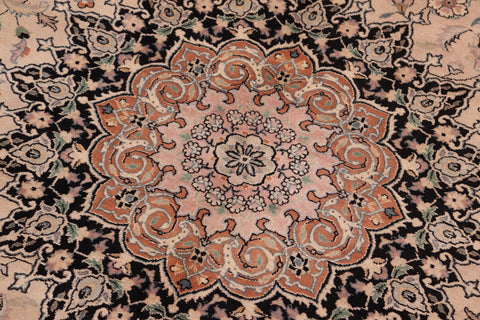 handmade Traditional Isphan Taupe Black Hand Knotted RECTANGLE 100% WOOL area rug 8x10