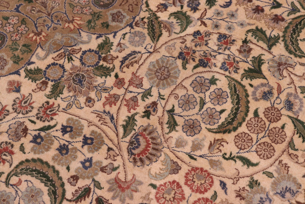 handmade Traditional Gulshan Beige Gold Hand Knotted RECTANGLE 100% WOOL area rug 8x10