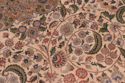handmade Traditional Gulshan Beige Gold Hand Knotted RECTANGLE 100% WOOL area rug 8x10