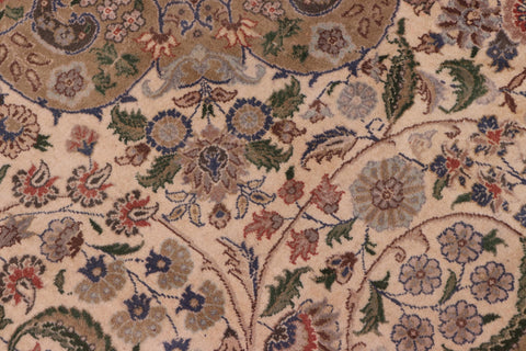 handmade Traditional Gulshan Beige Gold Hand Knotted RECTANGLE 100% WOOL area rug 8x10