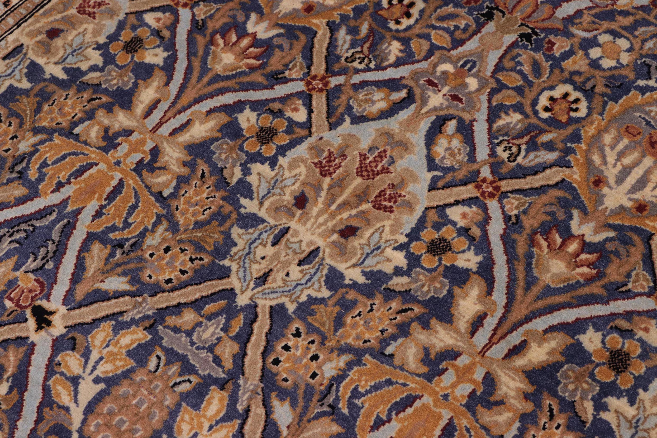 handmade Transitional Mujahid Blue Red Hand Knotted RECTANGLE 100% WOOL area rug 8x10