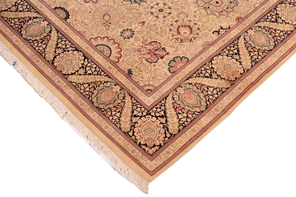 handmade Traditional New Mubashe Beige Black Hand Knotted RECTANGLE 100% WOOL area rug 8x11