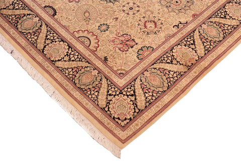 handmade Traditional New Mubashe Beige Black Hand Knotted RECTANGLE 100% WOOL area rug 8x11