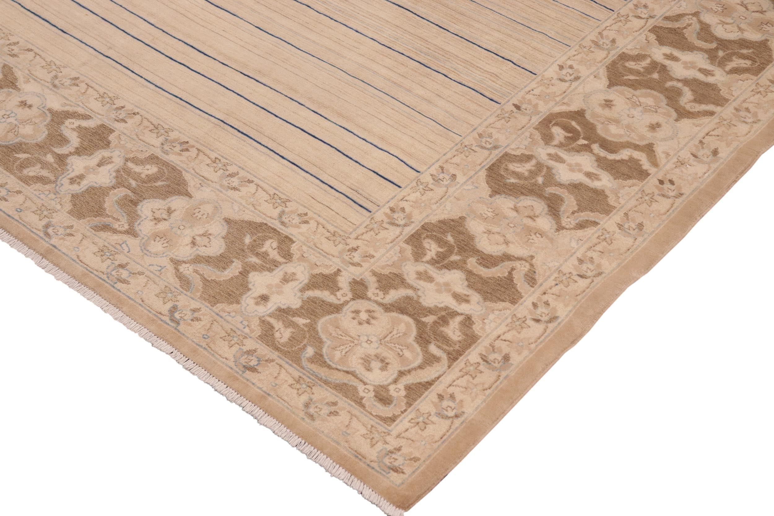 handmade Modern Gabbeh Beige Brown Hand Knotted RECTANGLE 100% WOOL area rug 10' x 14'