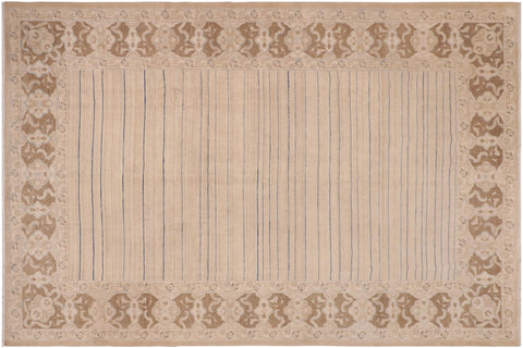 handmade Modern Gabbeh Beige Brown Hand Knotted RECTANGLE 100% WOOL area rug 10' x 14'