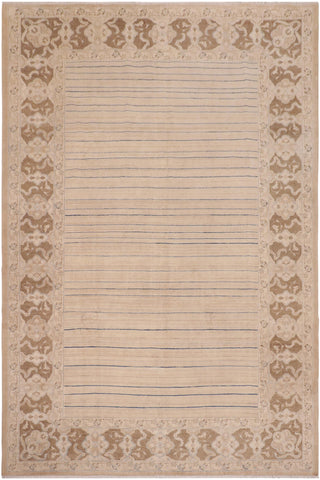 Contemporary Gabbeh Delora Beige/Brown Wool Rug - 10'1'' x 13'2''