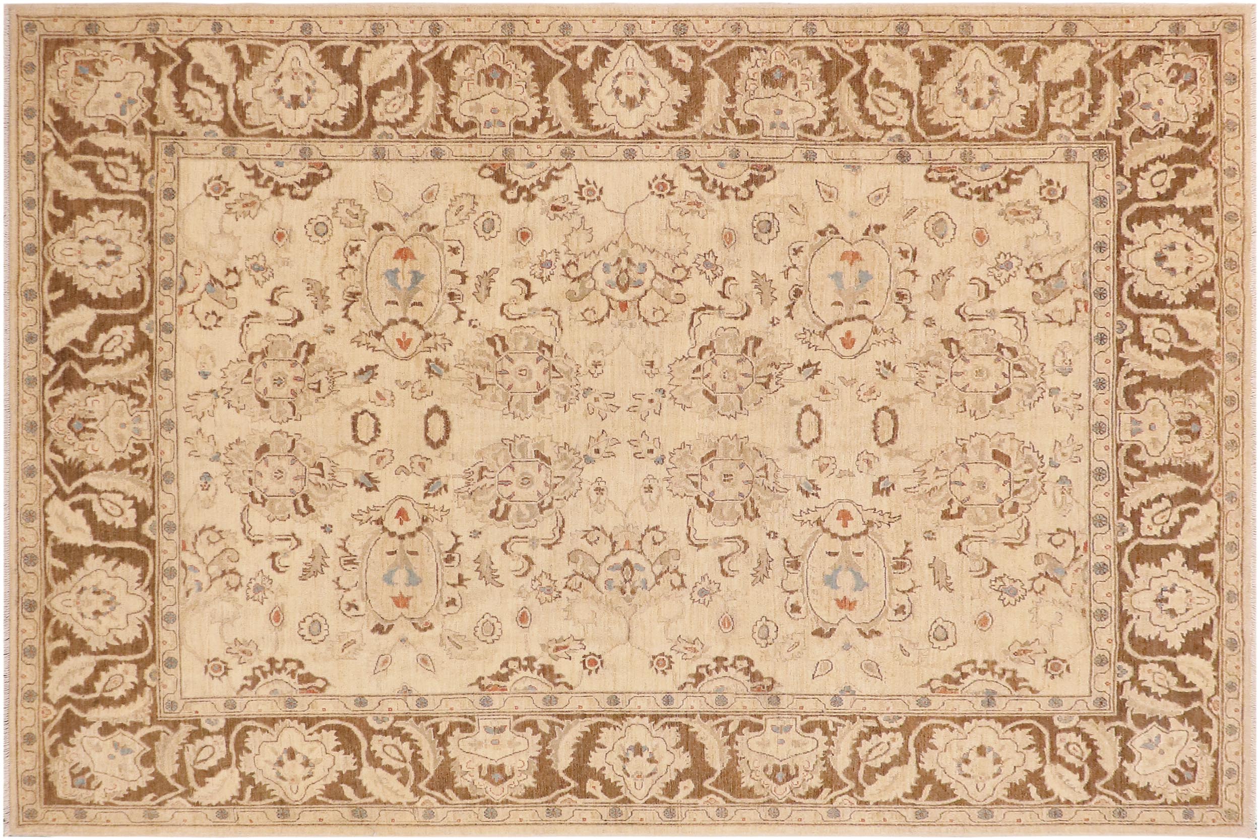 handmade Traditional Kafkaz Beige Brown Hand Knotted RECTANGLE 100% WOOL area rug 8x11