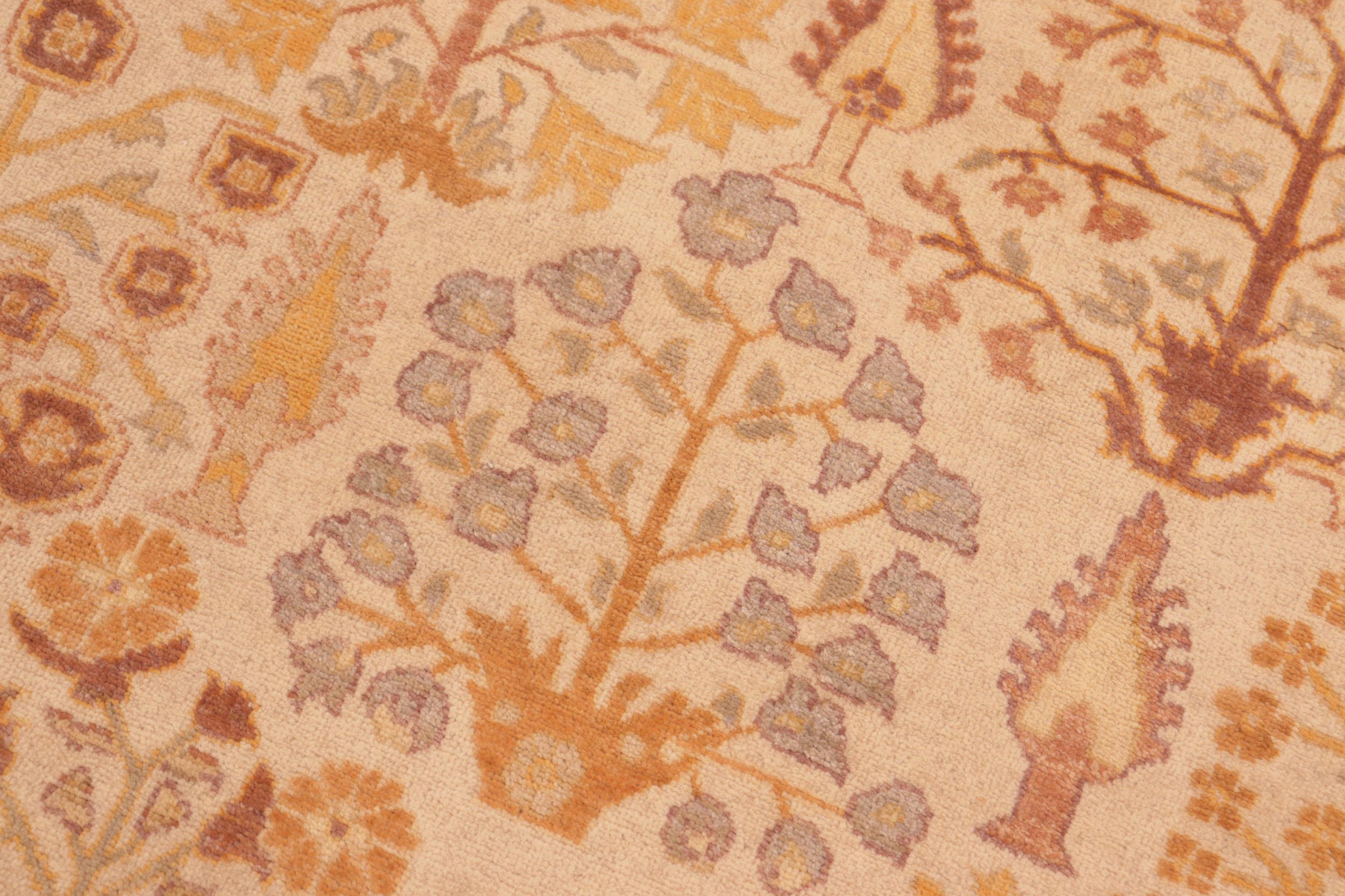 handmade Traditional Sarook Beige Orange Hand Knotted RECTANGLE 100% WOOL area rug 8' x 10'