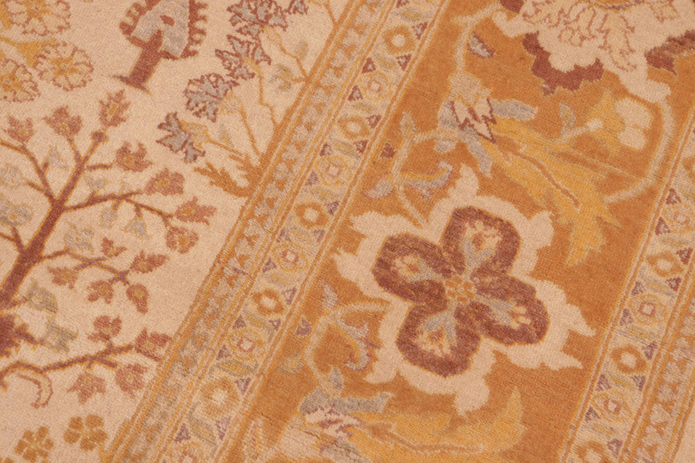 handmade Traditional Sarook Beige Orange Hand Knotted RECTANGLE 100% WOOL area rug 8' x 10'